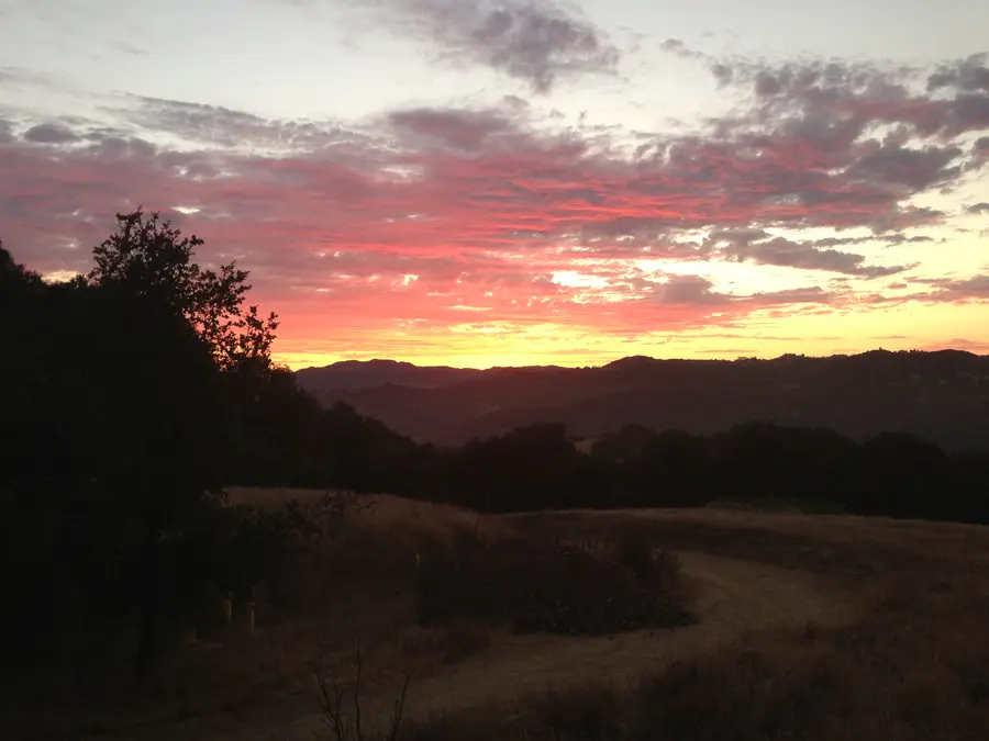 Sunset over the ridges of Topanga Canyon in the Santa Monica Mountains